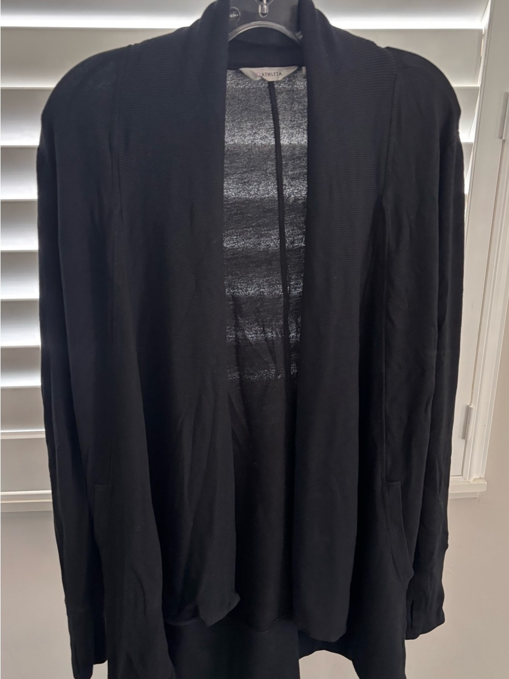 Athleta Black Marled Open Cardigan